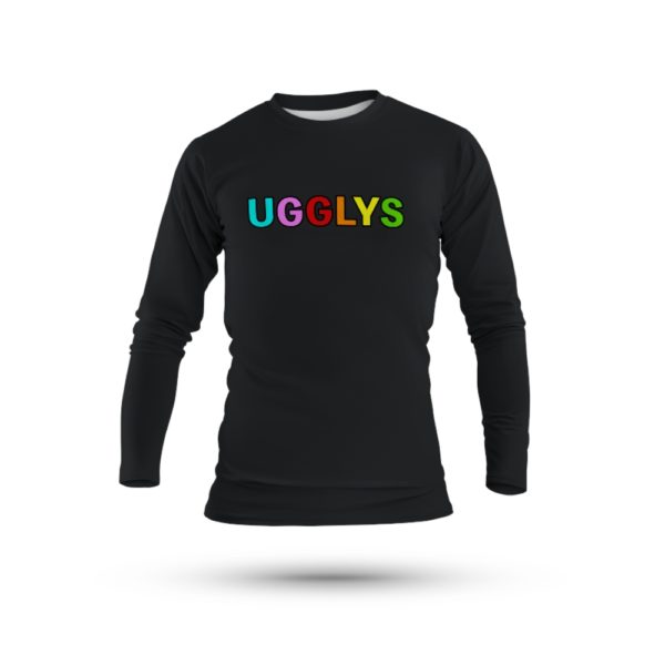 UGGLYS-LONG-SLEEVE-BLACK-TSHIRT-LARGE-PRINT