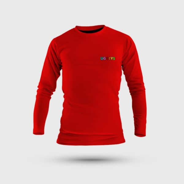 UGGLYS-LONG-SLEEVE-RED-TSHIRT-SMALL-PRINT