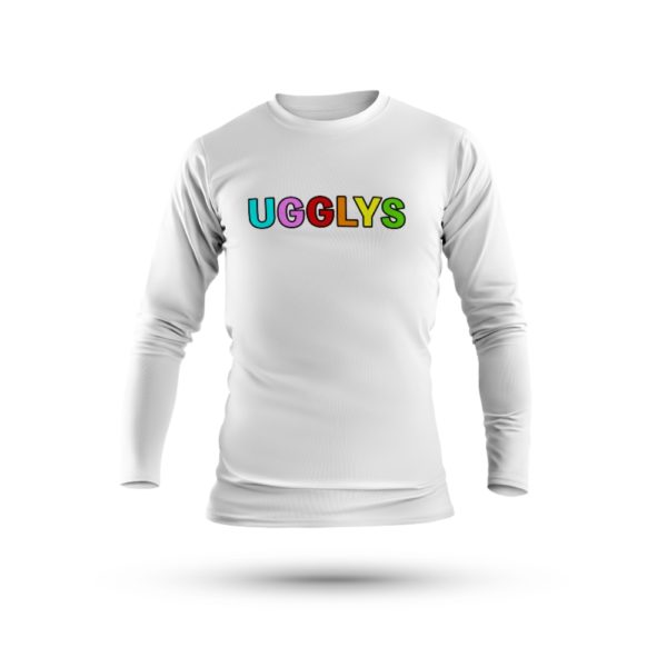 UGGLYS-LONG-SLEEVE-WHITE-TSHIRT-LARGE-PRINT